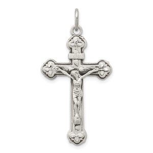 Million Charms 925 Sterling Silver Antiqued INRI Crucifix Necklace Charm Pendant